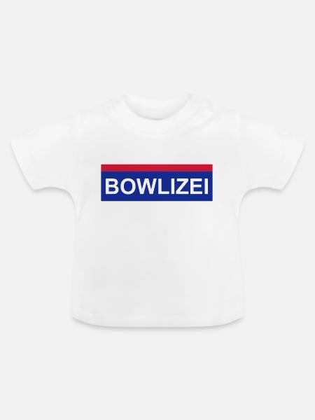 Bowlizei - Bowling - Baby Bio-T-Shirt mit Rundhals - Weiß