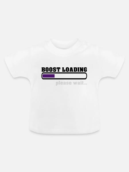 Boost Loading Please Wait - Baby Bio-T-Shirt mit Rundhals - Weiß