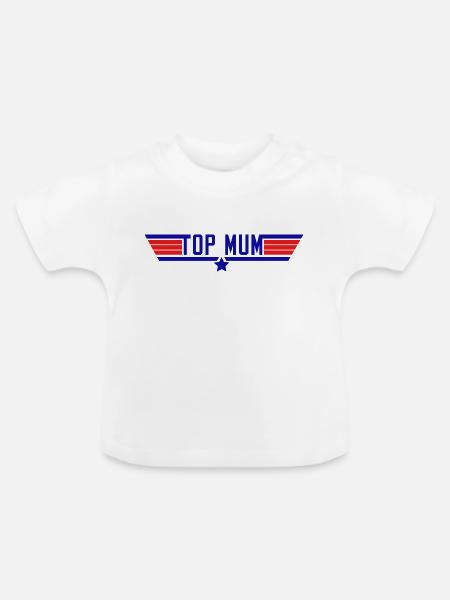 Top mum - Baby Bio-T-Shirt mit Rundhals - Weiß