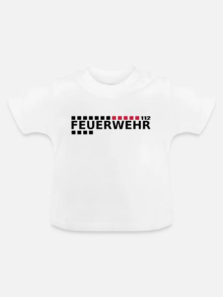 Feuerwehr 112 - Baby Bio-T-Shirt mit Rundhals - Weiß