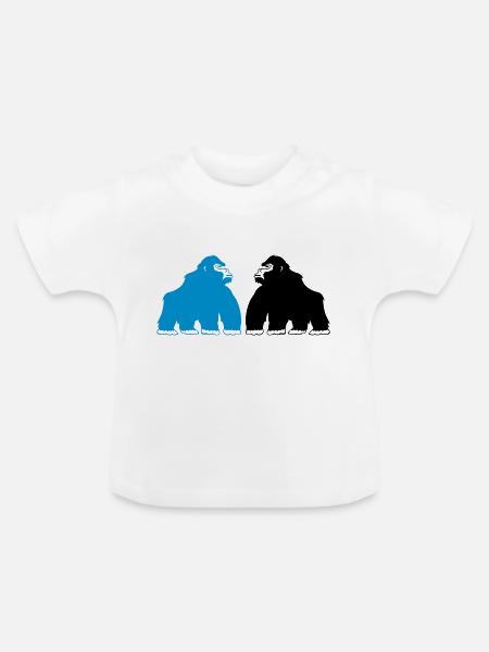 gorillas_02 - Baby Bio-T-Shirt mit Rundhals - Weiß