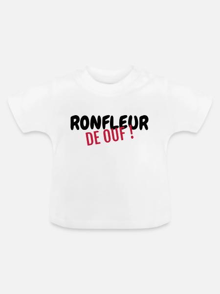 Schnarchen / Schnarcher / Schlaf / Schnarcherin - Baby Bio-T-Shirt mit Rundhals - Weiß