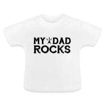 MES PAPA ROCHES - T-shirt bio col rond Bébé - blanc - Devant
