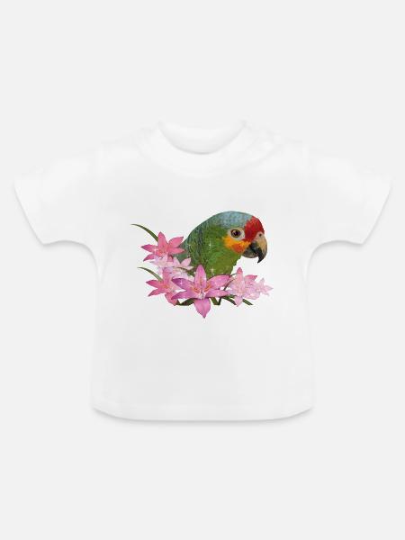 rotbrauner Amazonas - Baby Bio-T-Shirt mit Rundhals - Weiß