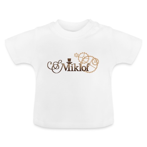 miklof logo gold wood gradient 3000px - Baby Organic T-Shirt with Round Neck