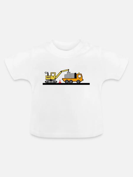 Bagger - Baby Bio-T-Shirt mit Rundhals - Weiß