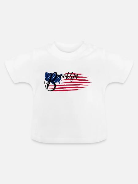 Brooklyn - Baby Bio-T-Shirt mit Rundhals - Weiß