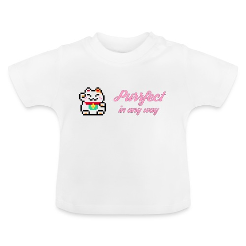 Purrfect in any way (Pink) - Baby Organic T-Shirt with Round Neck