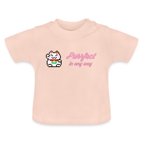 Purrfect in any way (Pink) - Baby Organic T-Shirt with Round Neck