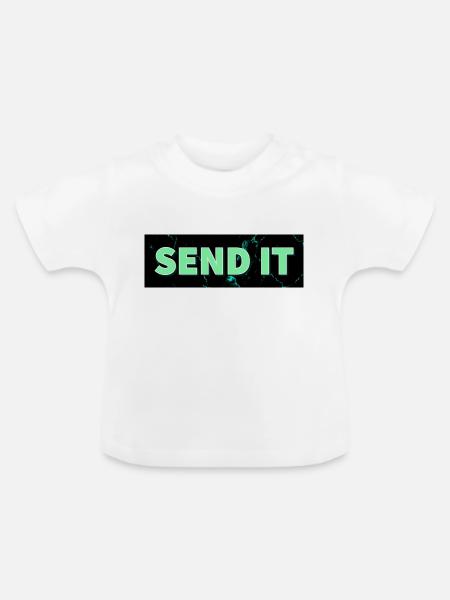 SEND IT Boxlogo - Baby Bio-T-Shirt mit Rundhals - Weiß