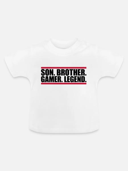 son brother gamer legend - Baby Bio-T-Shirt mit Rundhals - Weiß