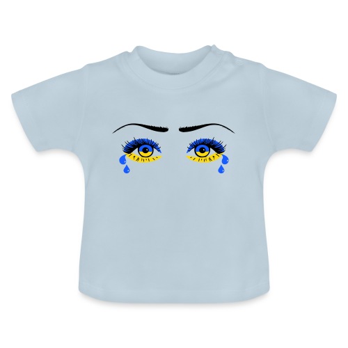 Ukraine Augen Tränen - Baby Bio-T-Shirt mit Rundhals