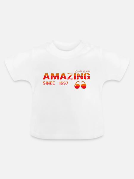 Amazing since 1997 - Baby Bio-T-Shirt mit Rundhals - Weiß