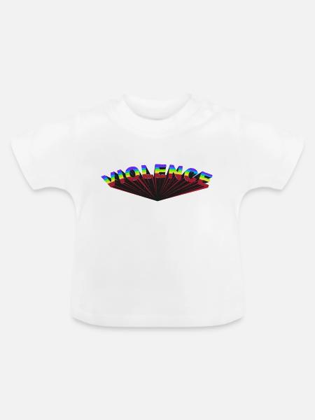 GEWALT - Baby Bio-T-Shirt mit Rundhals - Weiß