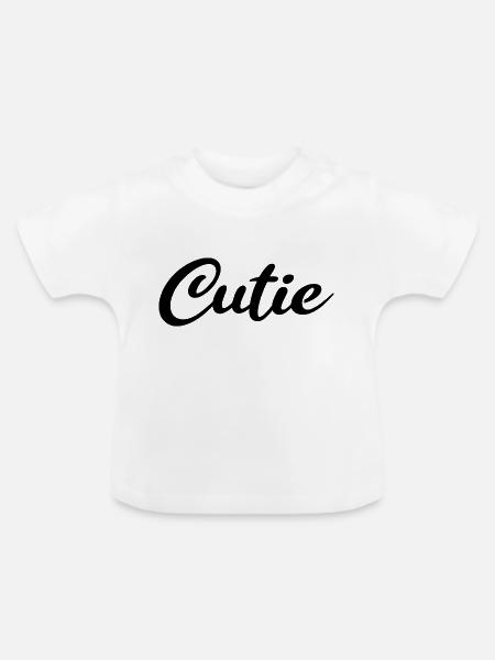 Cutie in black - Baby Bio-T-Shirt mit Rundhals - Weiß