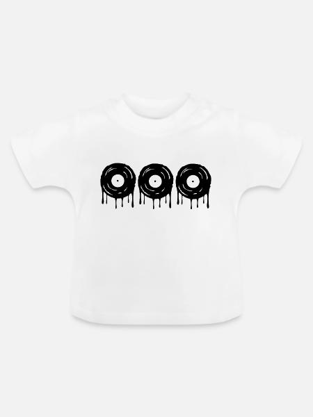 schallplatten - Baby Bio-T-Shirt mit Rundhals - Weiß