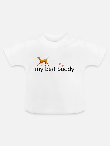 Dog Hund - Baby Bio-T-Shirt mit Rundhals - Weiß