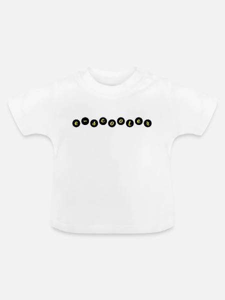 E-Scooter Roller Scooter - Baby Bio-T-Shirt mit Rundhals - Weiß