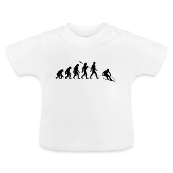 Evolution Ski Skiers - Baby Organic T-Shirt with Round Neck - white - Front
