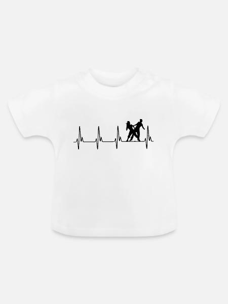 Dancing Dance Music - Baby Bio-T-Shirt mit Rundhals - Weiß