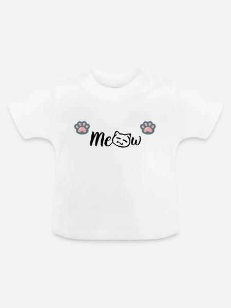Liebe zu Katzen - Baby Bio-T-Shirt mit Rundhals - Weiß