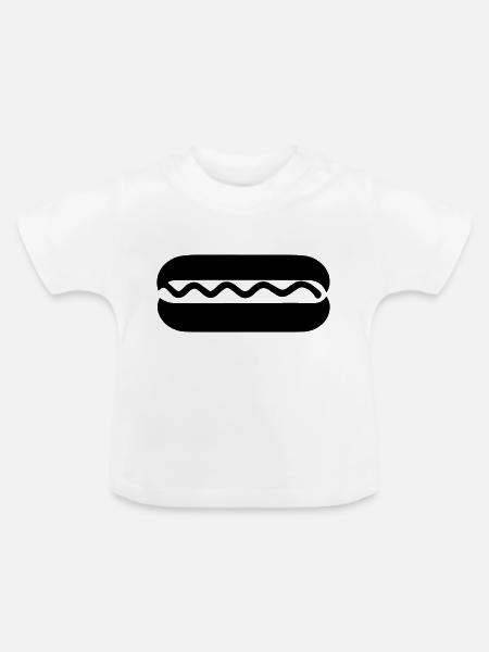 Hot Dog - Baby Bio-T-Shirt mit Rundhals - Weiß