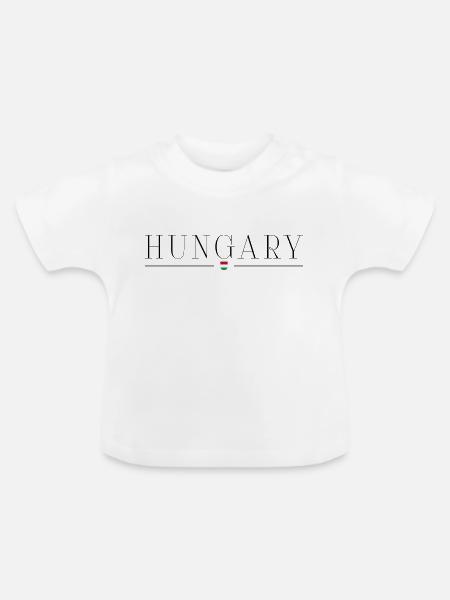 Ich liebe Ungarn - Baby Bio-T-Shirt mit Rundhals - Weiß
