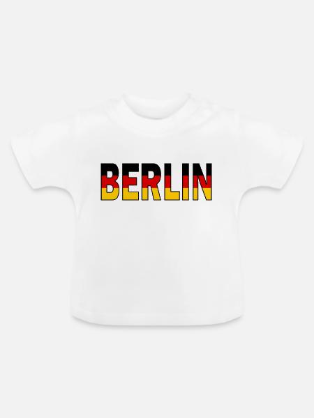 Berlin in Nationalfarben - Baby Bio-T-Shirt mit Rundhals - Weiß