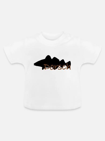 Dorsch schwarz - Baby Bio-T-Shirt mit Rundhals - Weiß