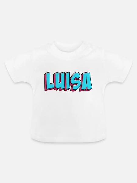 Name Motiv: Luisa - Baby Bio-T-Shirt mit Rundhals - Weiß