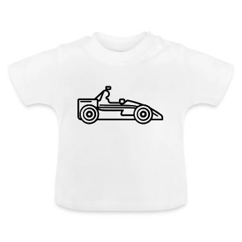 Race Car - Baby Organic T-Shirt with Round Neck - white - Front