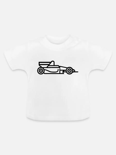 F1-Rennwagen - Baby Bio-T-Shirt mit Rundhals - Weiß