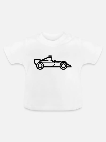 F1-Rennwagen - Baby Bio-T-Shirt mit Rundhals - Weiß