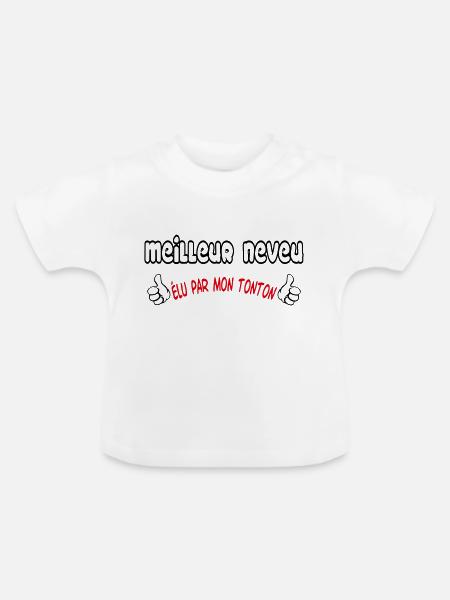BESTER Neffe - Baby Bio-T-Shirt mit Rundhals - Weiß