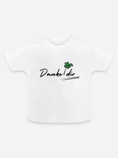Danke dir - Baby Bio-T-Shirt mit Rundhals - Weiß