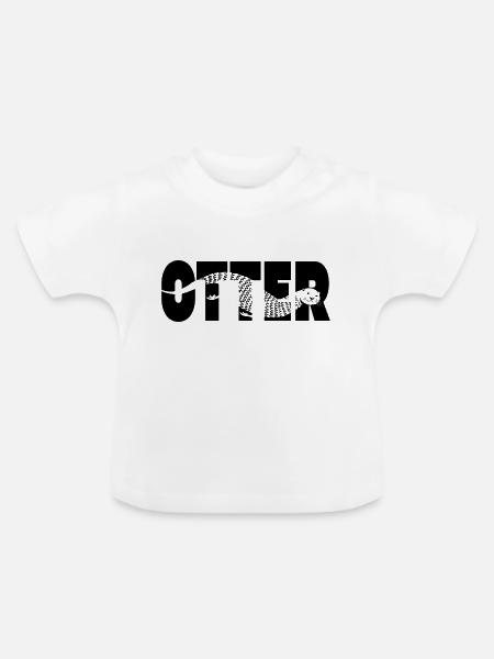 Otter-Tippfehler - Baby Bio-T-Shirt mit Rundhals - Weiß