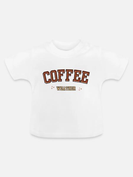 Kaffee-Wetter - Baby Bio-T-Shirt mit Rundhals - Weiß