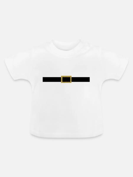 Weihnachtsmann Gürtel - Baby Bio-T-Shirt mit Rundhals - Weiß