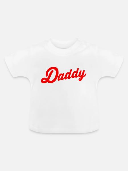 Daddy - Baby Bio-T-Shirt mit Rundhals - Weiß