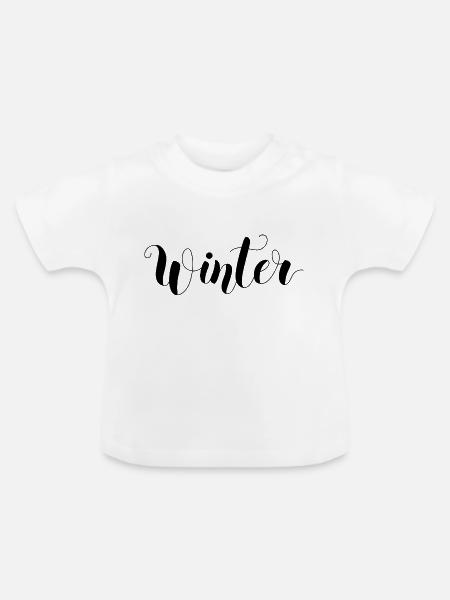 Winter - Baby Bio-T-Shirt mit Rundhals - Weiß