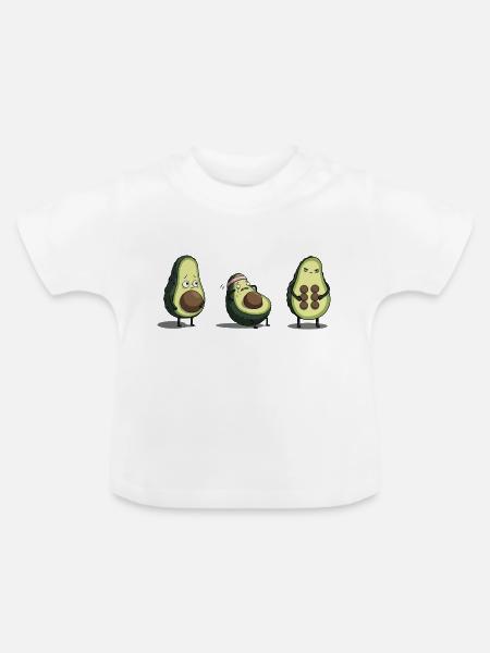Evolution des Avocado-Körpers - Baby Bio-T-Shirt mit Rundhals - Weiß