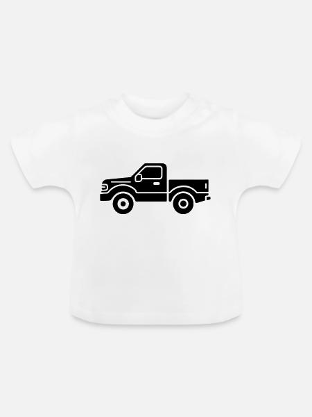 Lkw - Baby Bio-T-Shirt mit Rundhals - Weiß