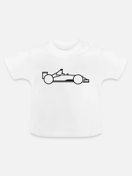 Rennwagen - Baby Bio-T-Shirt mit Rundhals - Weiß