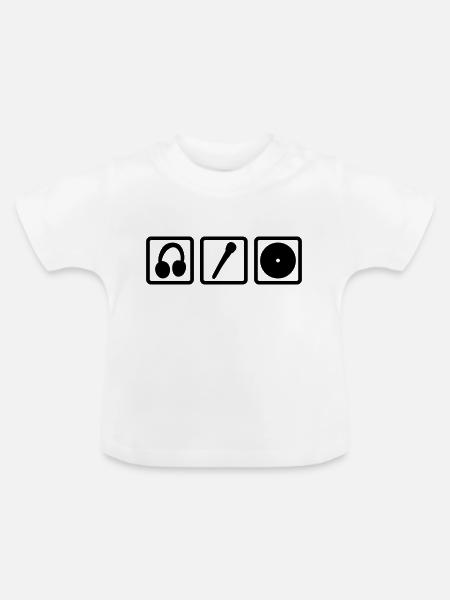dj set - Baby Bio-T-Shirt mit Rundhals - Weiß