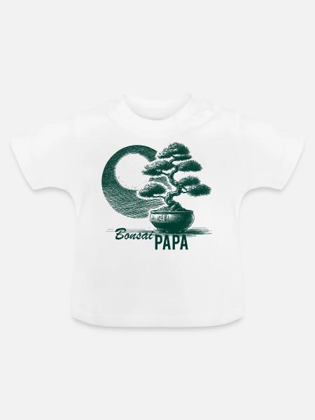 Bonsai Papa - Baby Bio-T-Shirt mit Rundhals - Weiß