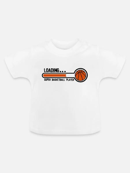 Basketball-Superlade Spieler1 - Baby Bio-T-Shirt mit Rundhals - Weiß