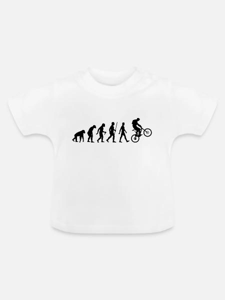 Evolution Mountainbike - Baby Bio-T-Shirt mit Rundhals - Weiß