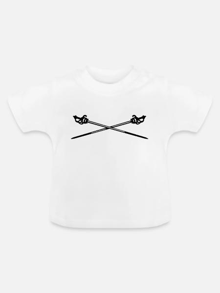 Fechten - Baby Bio-T-Shirt mit Rundhals - Weiß