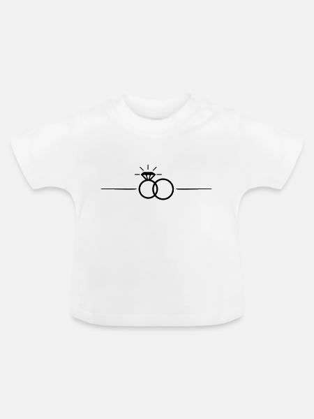 ringe linie - Baby Bio-T-Shirt mit Rundhals - Weiß