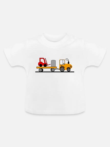 Traktor - Baby Bio-T-Shirt mit Rundhals - Weiß